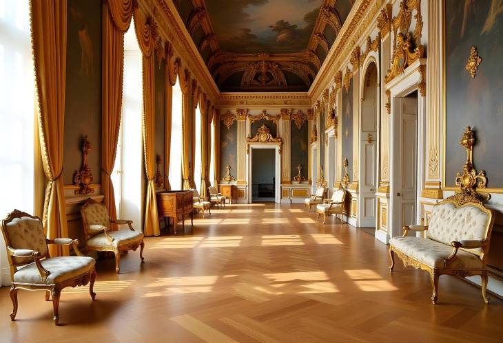 Timeless Grandeur Golden and Mahogany Furniture in Versailles